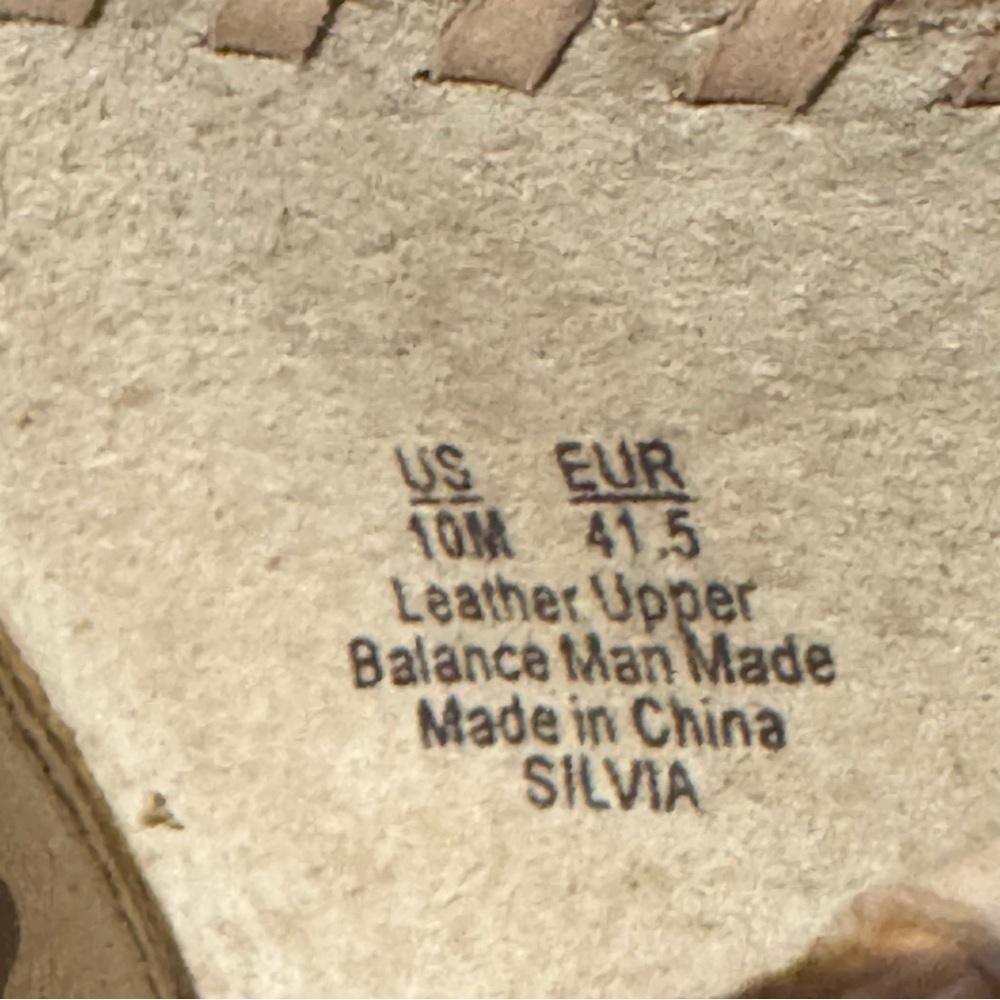 Sam Edelman Leather Silvia Wedge Sandals Shoes Women’s Size 10 Gold Brown Ankle - Picture 10 of 10